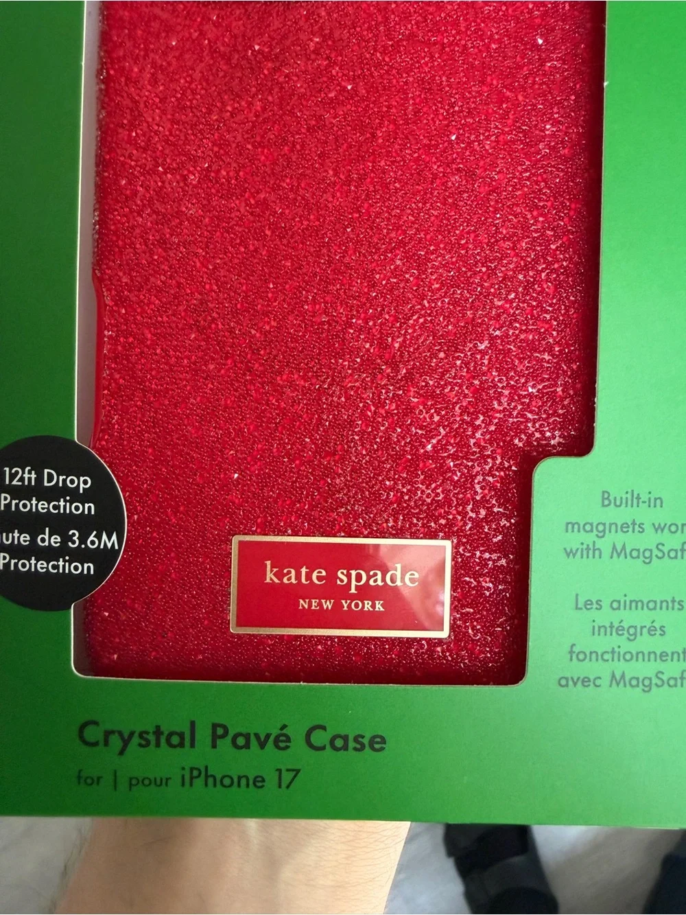 kate spade New York Red Crystal Pavé iPhone 17 Case NEW IN BOX